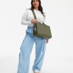 The Work Tote in Olive Croc