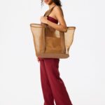 The Mesh Beach Tote in Camel