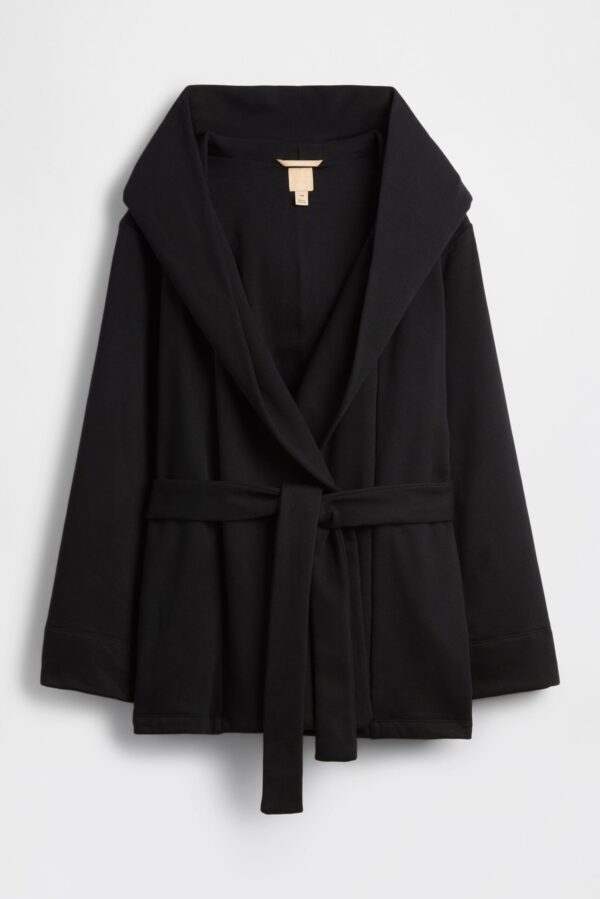 GAP X BEIS Cropped Fleece Coat in Black