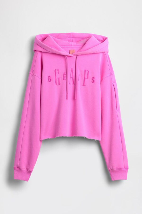 GAP X BEIS Cropped Logo Hoodie Raw Hem in Budding Lilac